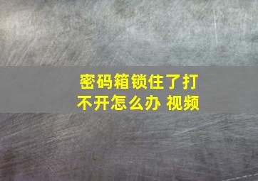 密码箱锁住了打不开怎么办 视频